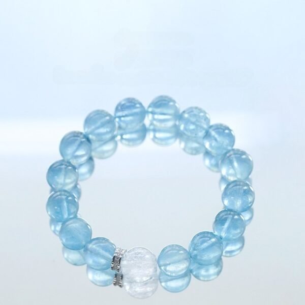 Blue Star Sea – Aquamarine & Clear Quartz Crystal Bracelet Healing