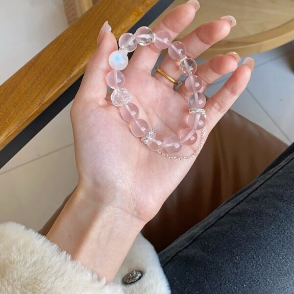 Rose Quartz & Clear Quartz Lion Talisman for Heart Chakra - 图片 3